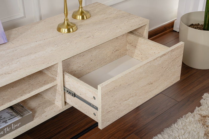 Hanah Home Escape 180 Soporte de TV Negro y Travertino Hanah Home Escape 180 Soporte de TV Negro y Travertino